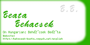 beata behacsek business card